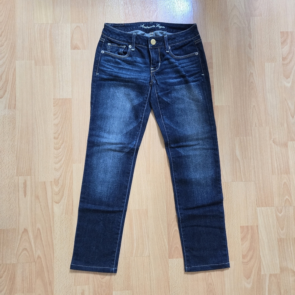 American eagle low rise dark blue wash skinny jeans size 00